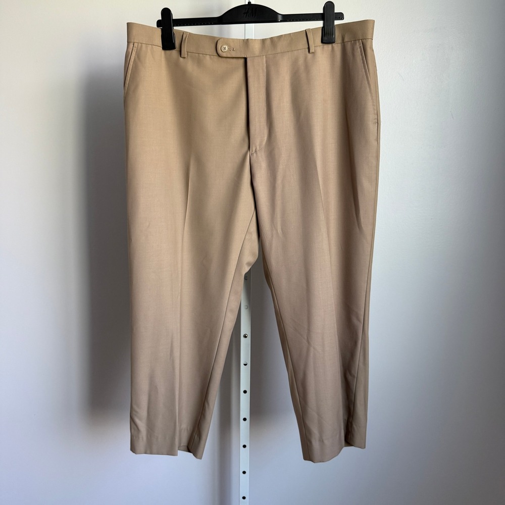 Pronto Uomo Mens Dress Pants 42x30 Tan Beige Trousers Business Casual